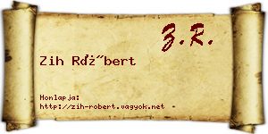 Zih Róbert névjegykártya